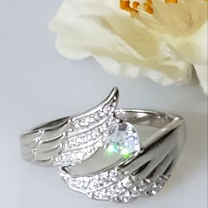 Angel Feather Wing Heart Ring
